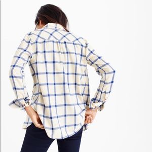 J. Crew Vintage Blue Plaid Boyfriend Shirt